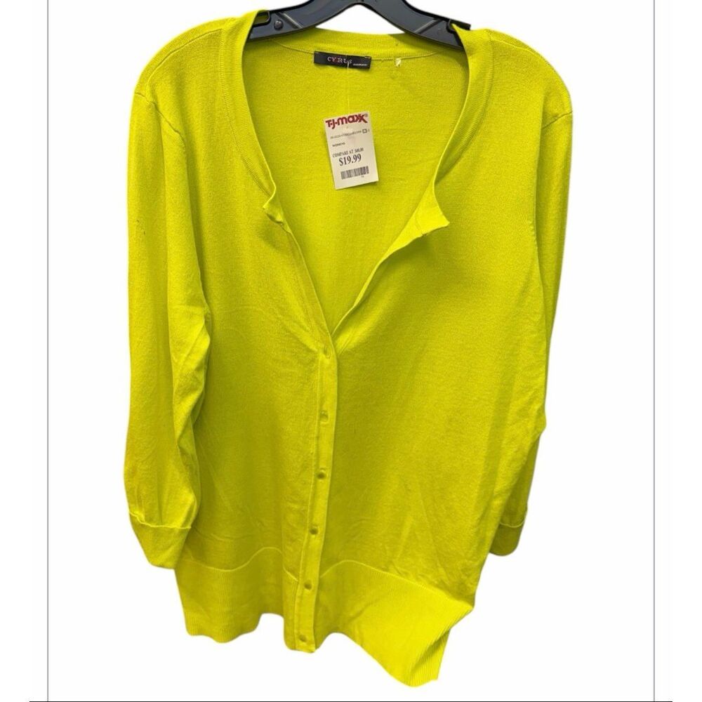 Cyrus Lime Green Cardigan Sweater Women’s Size 3X NEW TAGS